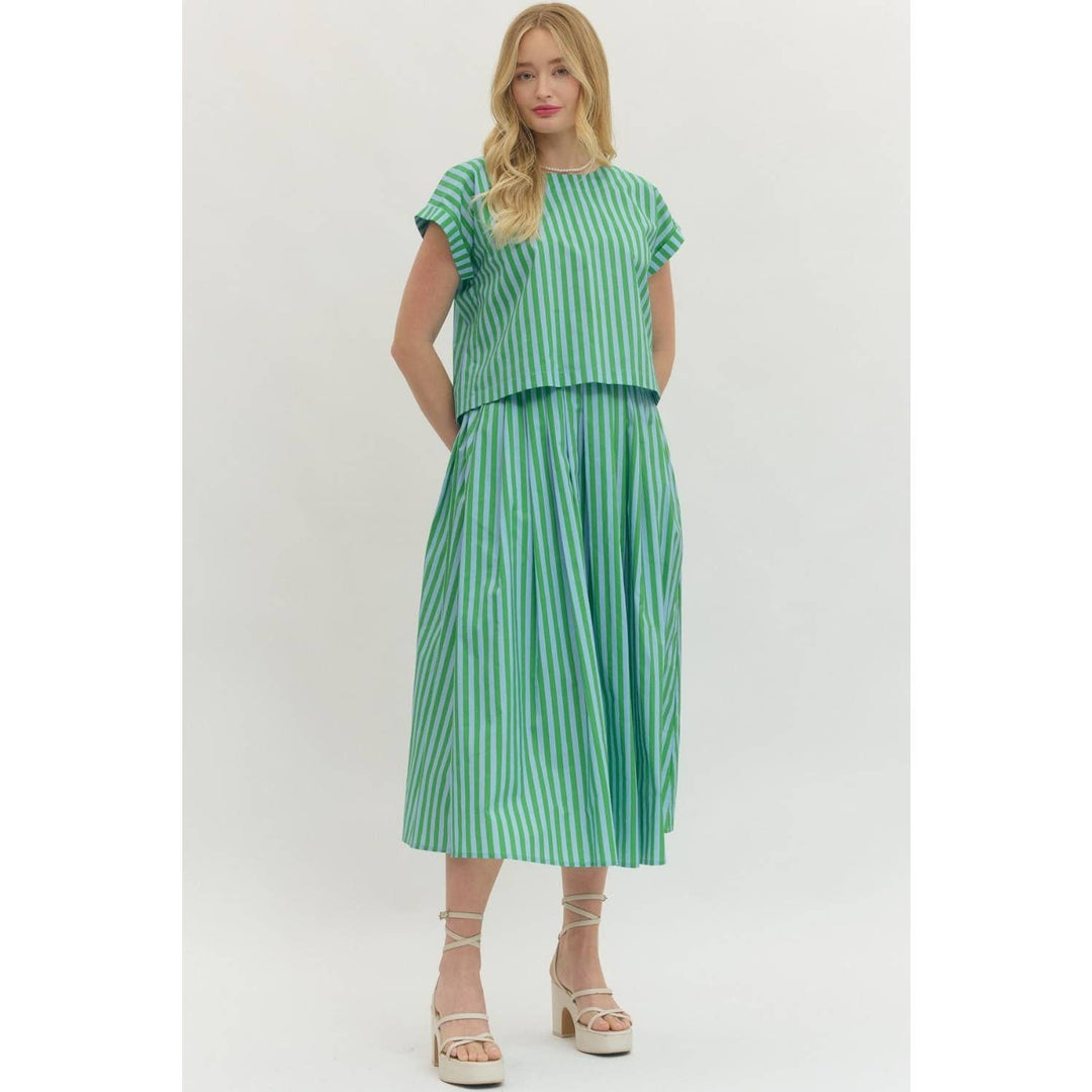 Women's Skirts - Striped midi skirt - - Cultured Cloths Apparel