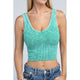 Women's - 2-Way Neckline Washed Ribbed Cropped Tank Top -  - Cultured Cloths Apparel