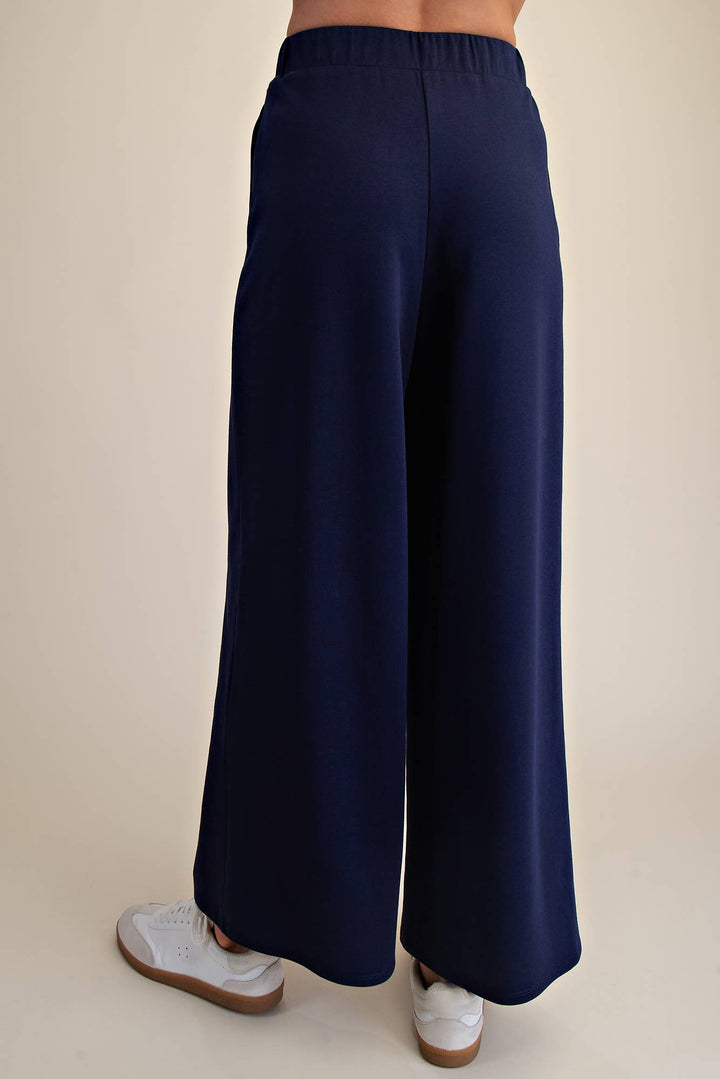 - Waist Elastic Band Wide Leg Pants - - Cultured Cloths Apparel