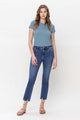 Denim - High Rise Crop Slim Straight Jeans -  - Cultured Cloths Apparel