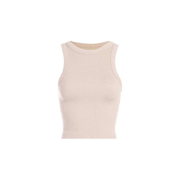 Athleisure - Sleeveless Ribbed Basic Tank - Taupe - Cultured Cloths Apparel