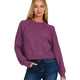 Women's Sweaters - Melange Raglan Sweater - Plum - Cultured Cloths Apparel