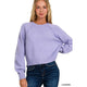 Women's Sweaters - Melange Raglan Sweater - Lavender - Cultured Cloths Apparel