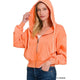 Outerwear - Acid Fleece Washed Cropped Zip Hoodie - LT Orange - Cultured Cloths Apparel