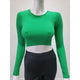 Women's Long Sleeve - Ribbed Round Neck Seamless Crop Top - Kelly Green - Cultured Cloths Apparel