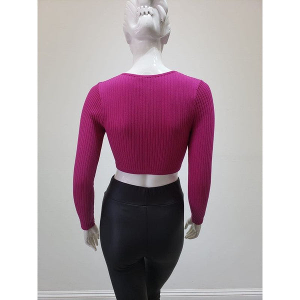 Athleisure - Ribbed Round Neck Seamless Crop Top -  - Cultured Cloths Apparel