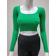 Athleisure - Ribbed Scoop Neck Seamless Crop Top - Kelly Green - Cultured Cloths Apparel