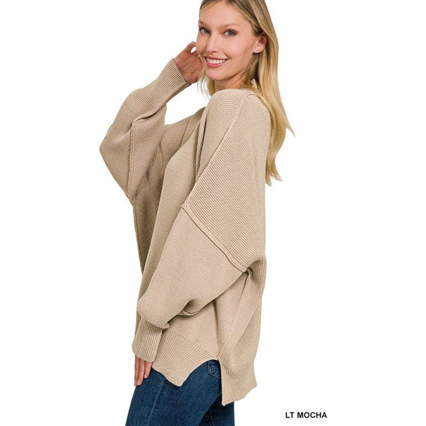  - Side Slit Oversized Sweater -  - Cultured Cloths Apparel