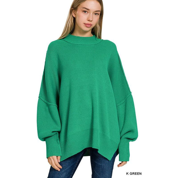  - Side Slit Oversized Sweater -  - Cultured Cloths Apparel
