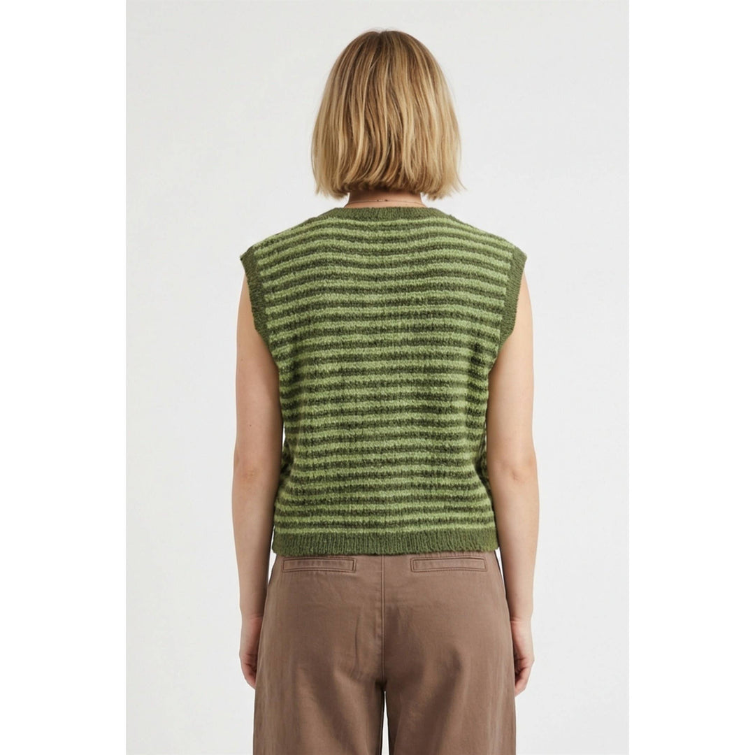 Stripe henley sweater vest