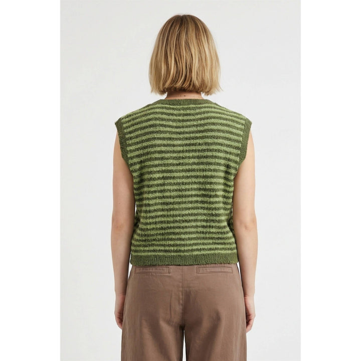 Stripe henley sweater vest