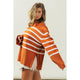 Women's Sweaters - Ribbed Hem Stripe Sweater -  - Cultured Cloths Apparel