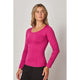 Athleisure - Fleece Lined Seamless Round Neck Long Sleeve Top -  - Cultured Cloths Apparel