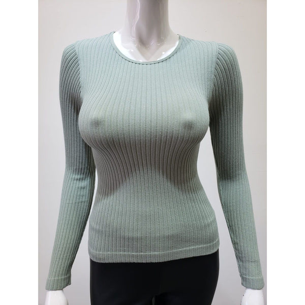 Athleisure - Ribbed Round Neck Seamless Top -  - Cultured Cloths Apparel