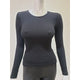 Athleisure - Ribbed Round Neck Seamless Top - Black - Cultured Cloths Apparel