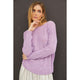 Women's Long Sleeve - Lightweight Drop Shoulder Round Hem Rib Knit - Violet - Cultured Cloths Apparel