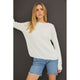 Women's Sweaters - Classic Crew Neck Drop Shoulder Ribbed Sweater - Off White - Cultured Cloths Apparel