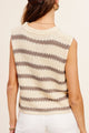 Women's Sleeveless - Chunky Stripe Sleeveless Sweater Top -  - Cultured Cloths Apparel