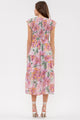 Women's Dresses - Smocked V Neck Floral Midi Dress -  - Cultured Cloths Apparel