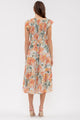Women's Dresses - Smocked V Neck Floral Midi Dress -  - Cultured Cloths Apparel