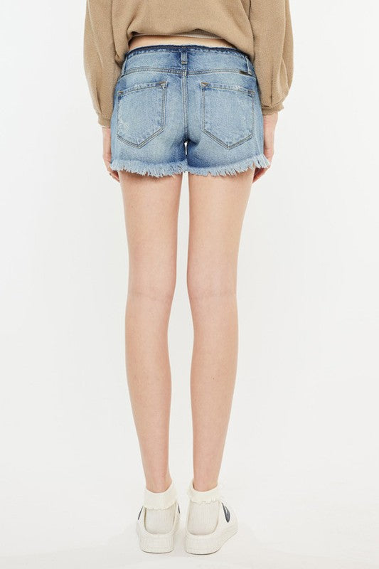 Women's Shorts - Low Rise WB Detail Button Down Shorts Jeans -  - Cultured Cloths Apparel