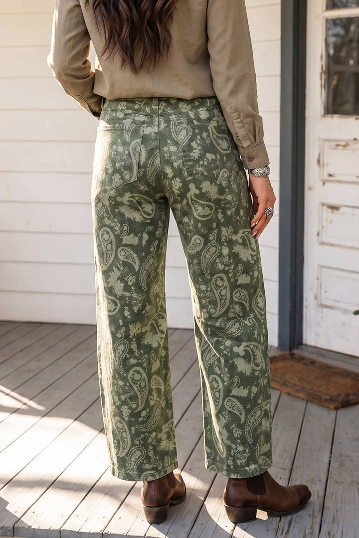 Paisley Geometric Denim Loose Pants (4-16)