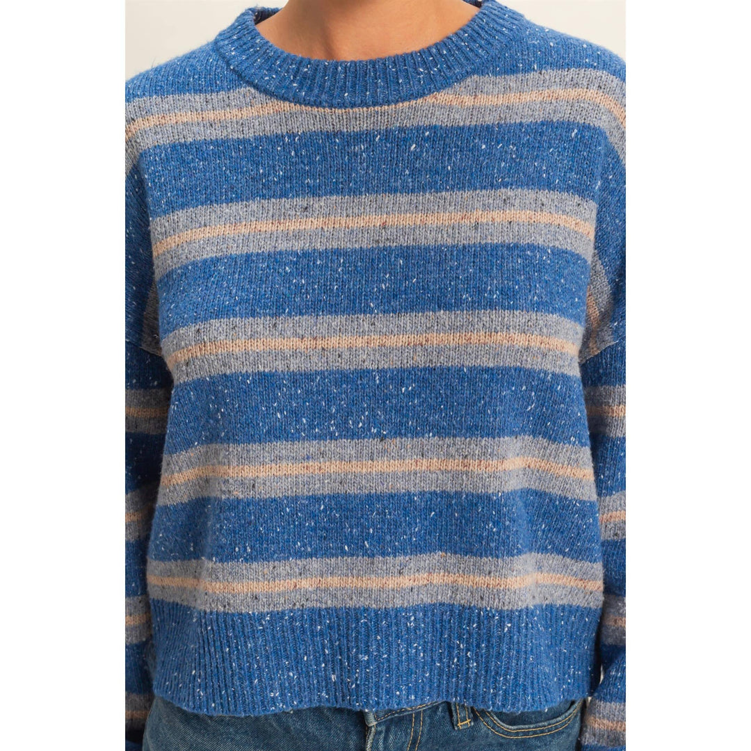 Striped Crew Neck Cozy Sweater