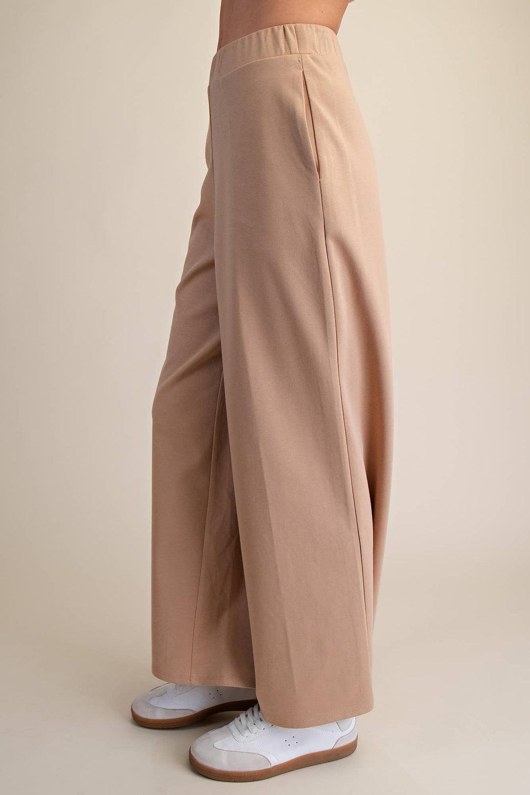 - Waist Elastic Band Wide Leg Pants - - Cultured Cloths Apparel