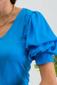 Women's Short Sleeve - Layered Balloon Sleeve Blouse -  - Cultured Cloths Apparel