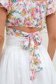 Women's Short Sleeve - Floral Corset Waist Crop Top -  - Cultured Cloths Apparel