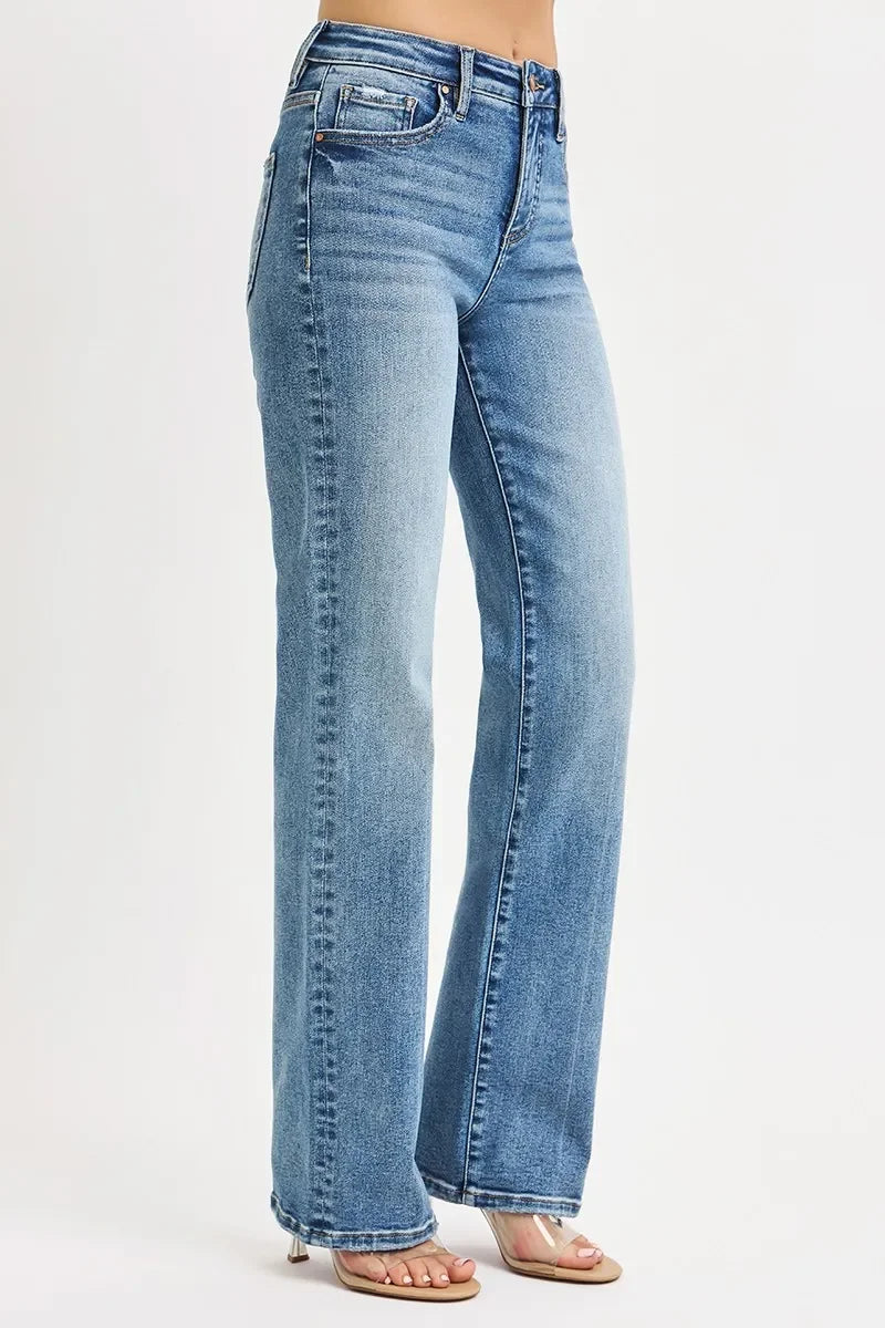 Denim - RISEN Full Size Tummy Control High Rise Straight Jeans - - Cultured Cloths Apparel
