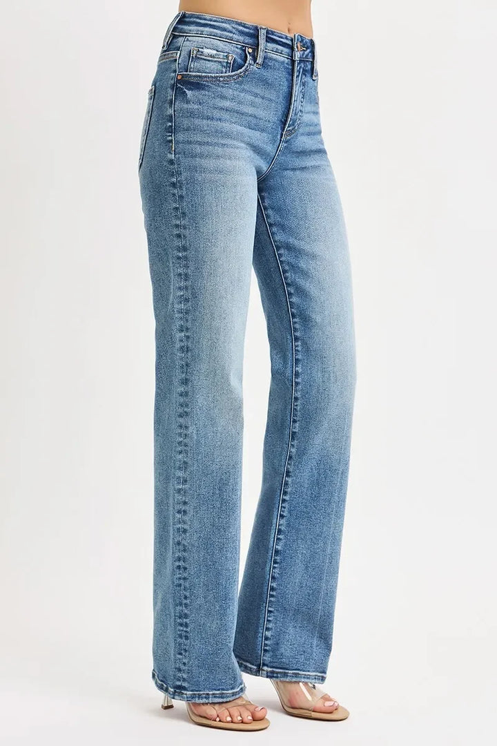 Denim - RISEN Full Size Tummy Control High Rise Straight Jeans - - Cultured Cloths Apparel