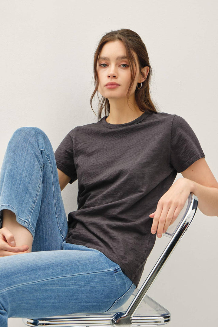 NEW COLOR-GARMENT DYED COTTON SLUB TEE