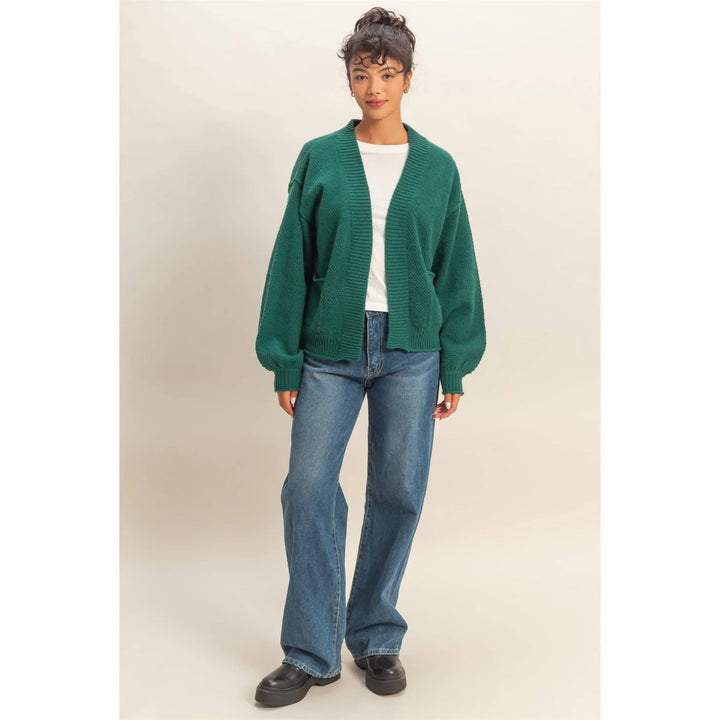 Outerwear - Oversized Textued Knit Cardigan Sweater - - Cultured Cloths Apparel