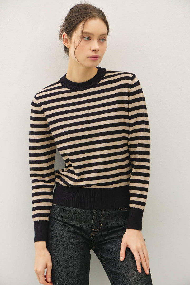CLASSIC STRIPE CROPPED SWEATER