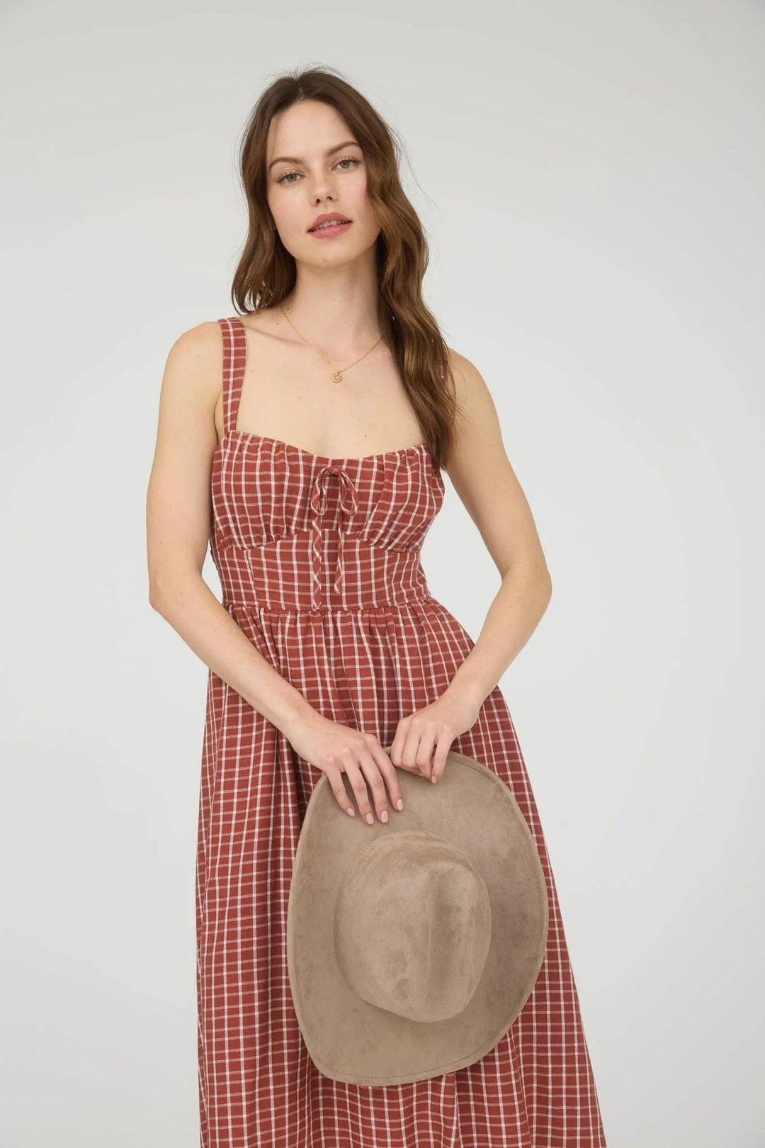 PLAID CORSET FRONT TIE SLEEVELESS MIDI DRESS Cultured Cloths Apparel & Accessories PLAID CORSET FRONT TIE SLEEVELESS MIDI DRESS Cultured Cloths Apparel & Accessories