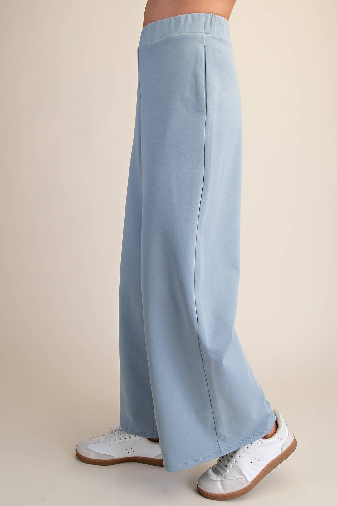 - Waist Elastic Band Wide Leg Pants - - Cultured Cloths Apparel
