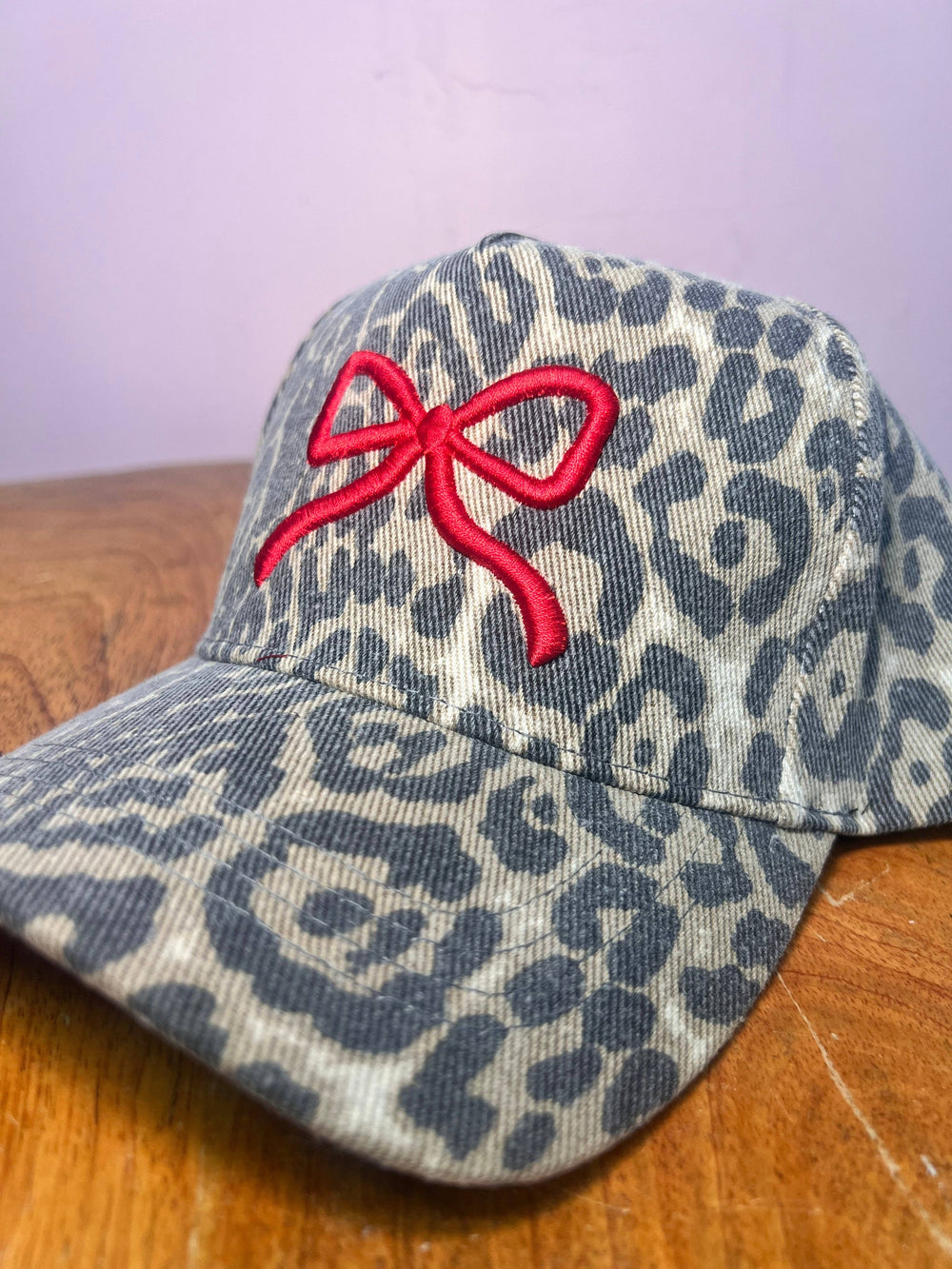 Accessories, Hats - Red Bow - Leopard - - Cultured Cloths Apparel
