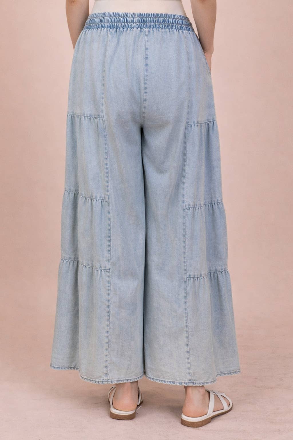 Pants - Tiered Layers Mineral Washed Chambray Pants - - Cultured Cloths Apparel