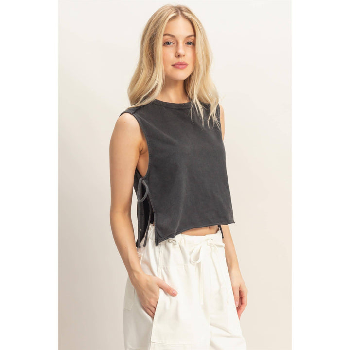 Women's Short Sleeve - Sleeveless Raw Edge Top - - Cultured Cloths Apparel