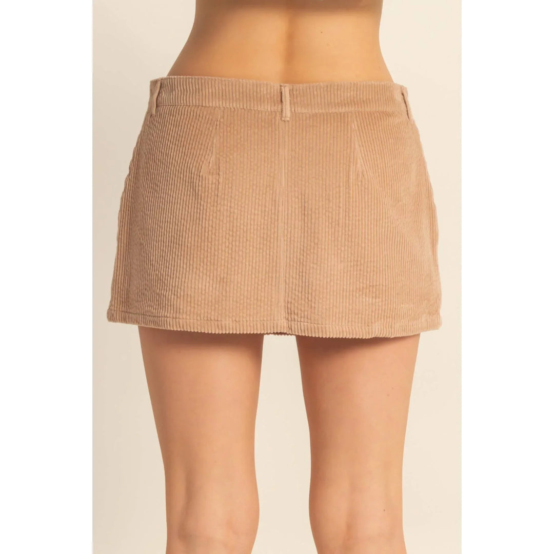 Women's Skirts - Flirty Corduroy Mid Waist Mini Skort - - Cultured Cloths Apparel