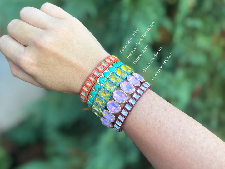 Accessories, Bracelets - Enamel Stretch Bracelet - Earth Tone Colors - - Cultured Cloths Apparel