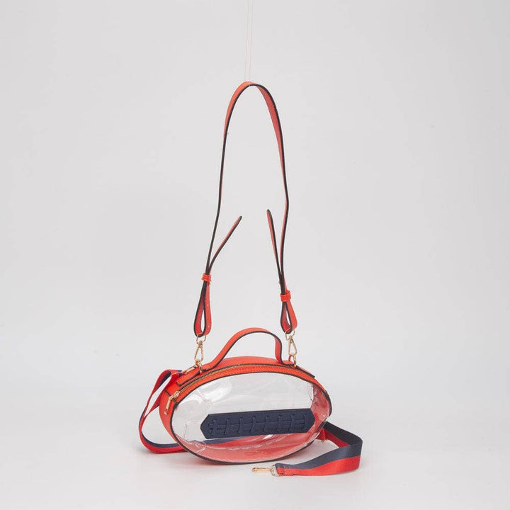 Clear Gameday Football Stitch Detail Crossbody Bag