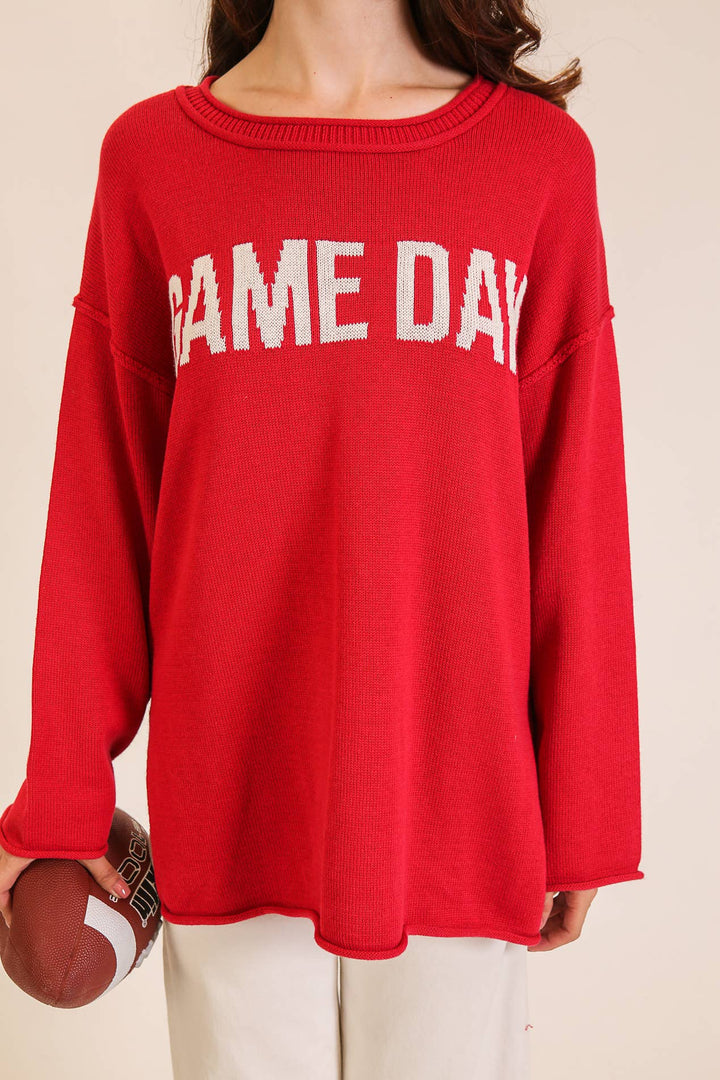 Game Day" Graphic Knit Sweater