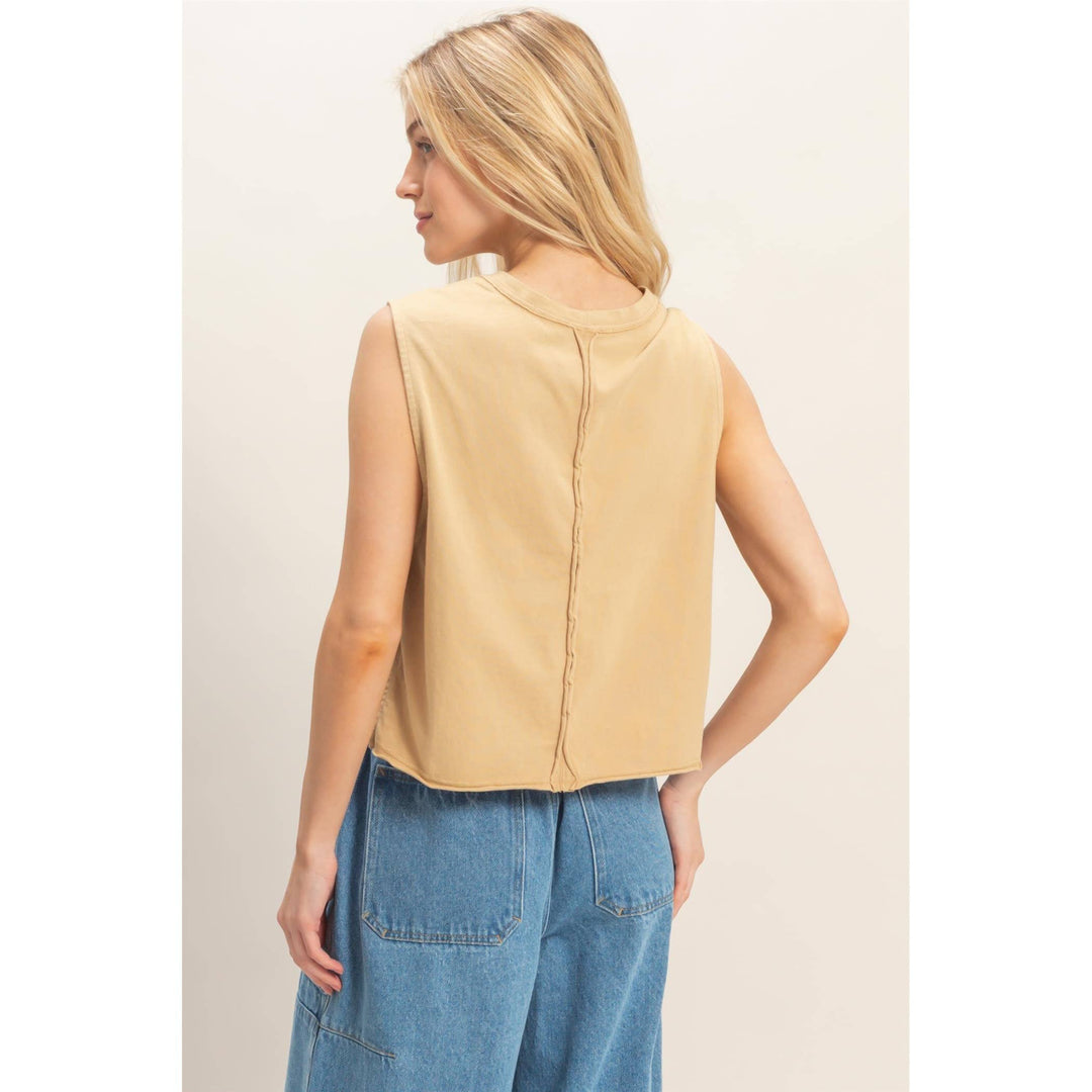 Women's Short Sleeve - Sleeveless Raw Edge Top - - Cultured Cloths Apparel
