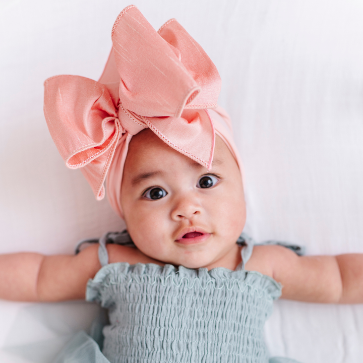 Accessories - Baby Bling® Faux Silk Big Classic Bow on soft nylon headband - - Cultured Cloths Apparel