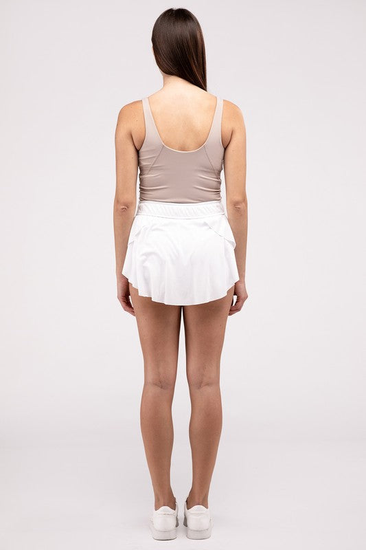 Athleisure - Ruffle Hem Tennis Skirt with Hidden Inner Pockets -  - Cultured Cloths Apparel