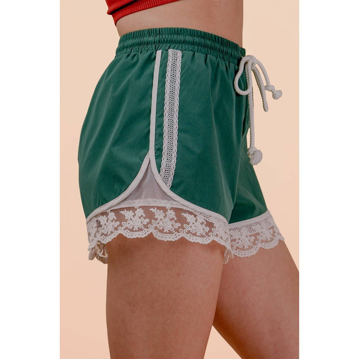 Shorts - Lace Trim Activewear Shorts - - Cultured Cloths Apparel