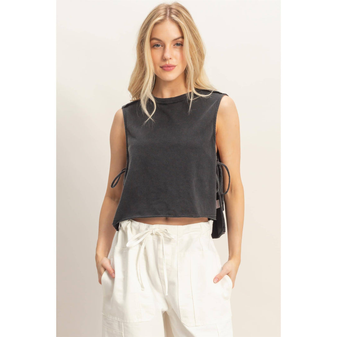 Women's Short Sleeve - Sleeveless Raw Edge Top - - Cultured Cloths Apparel