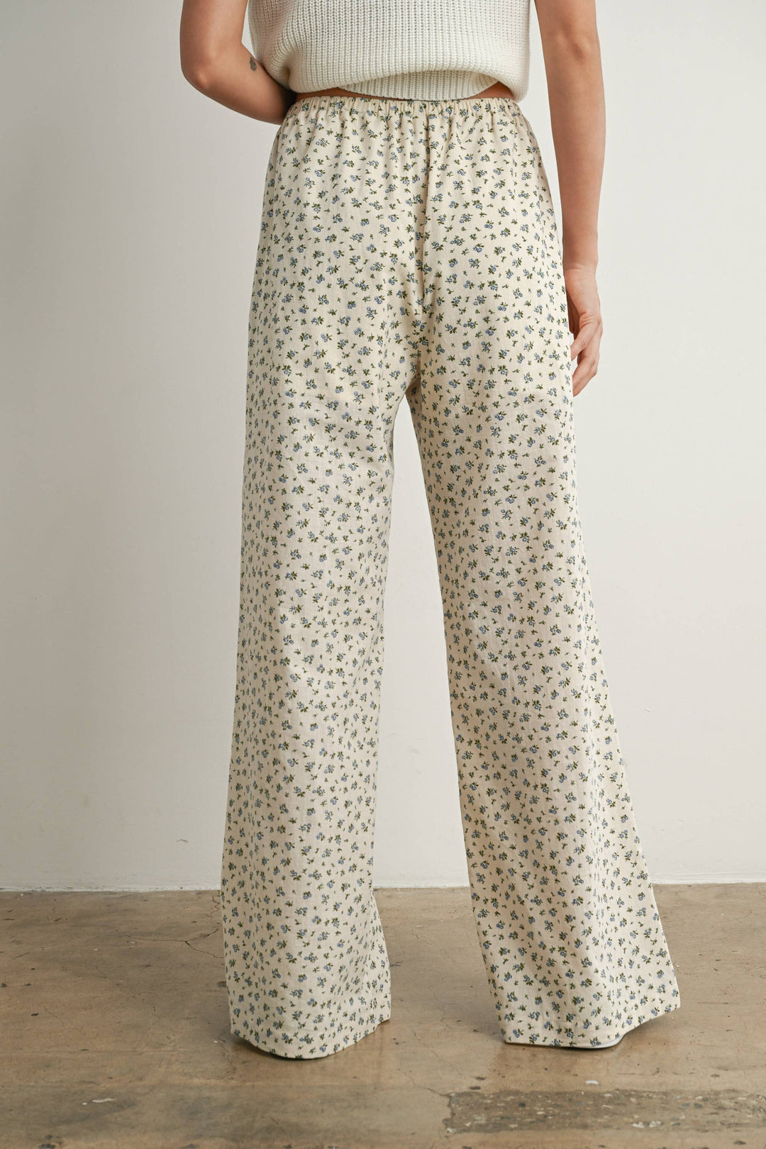 Pants - Floral Print Drawstring Pants - - Cultured Cloths Apparel